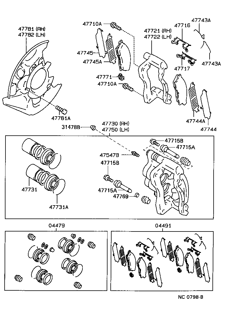 Toyota 47721-17040 MOUNTING, FRONT DISC BRAKE CYLINDER, RH