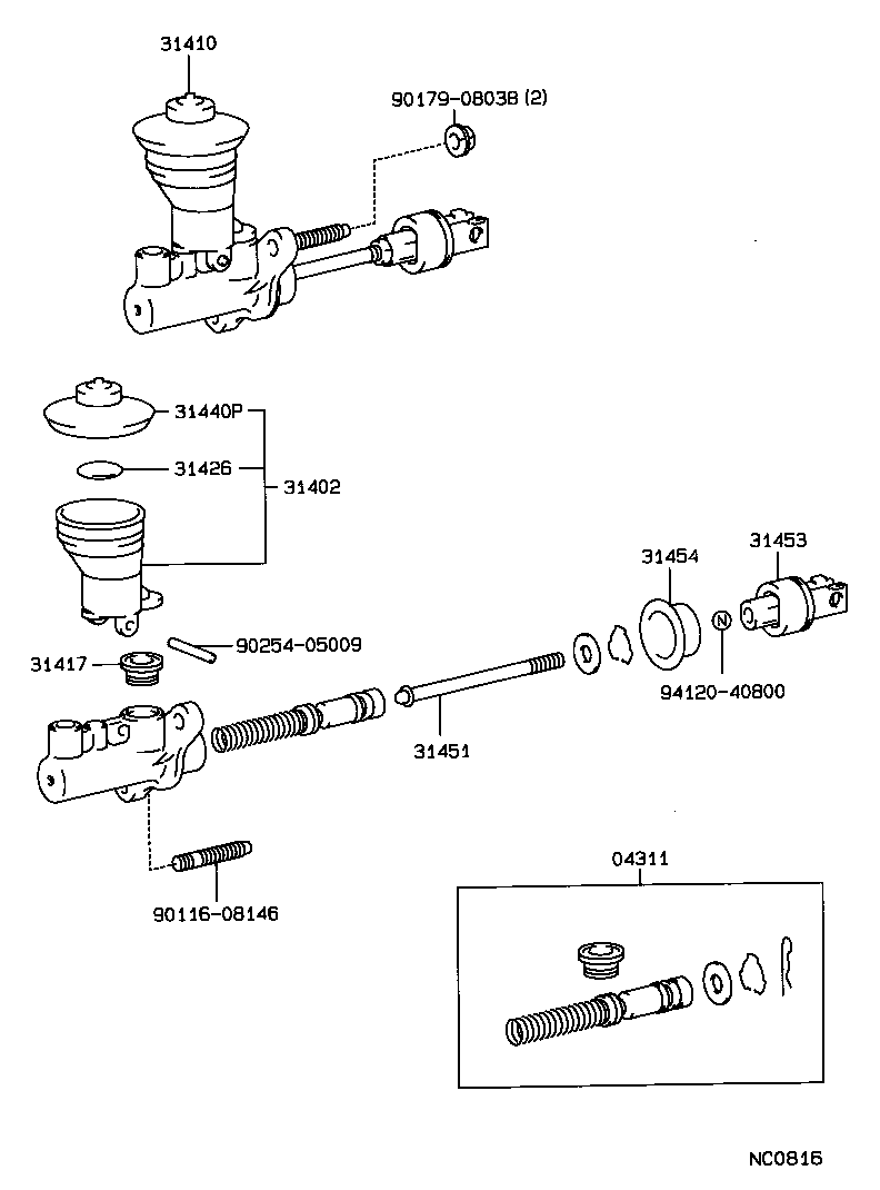 31404-14011 CLEVIS, CLUTCH MASTER CYLINDER PUSH ROD product image