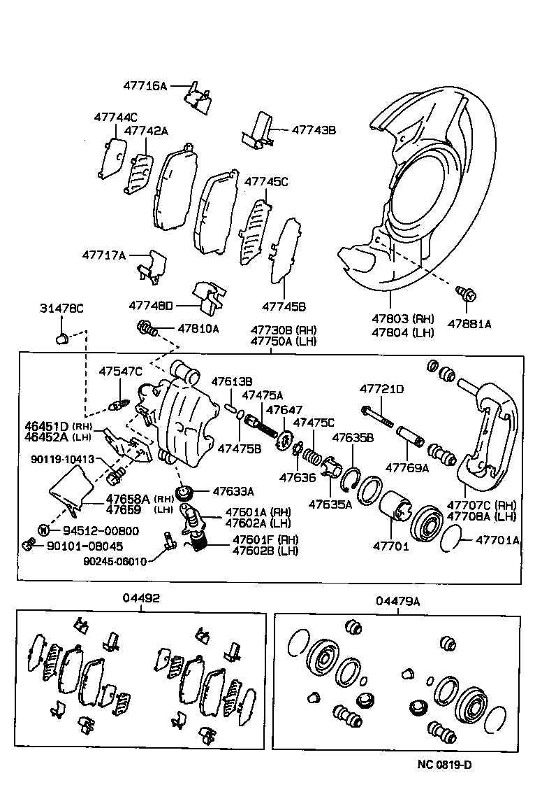 47730-17110 CYLINDER ASSY, REAR DISC BRAKE, RH product image