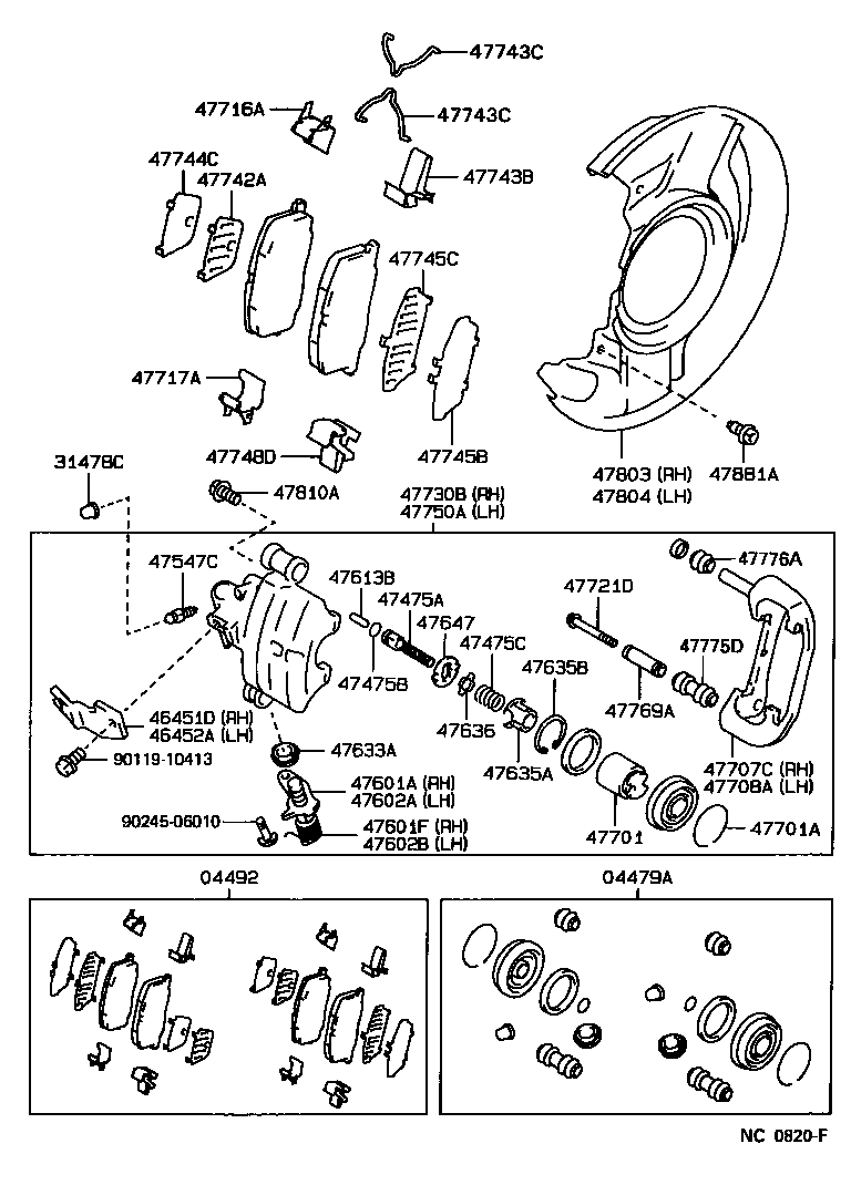 Toyota 04479-17040 CYLINDER KIT, DISC BRAKE, REAR