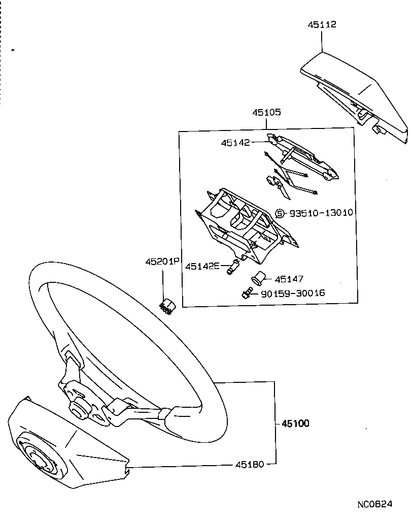 45107-17010 WIRE SUB-ASSY, HORN BUTTON product image