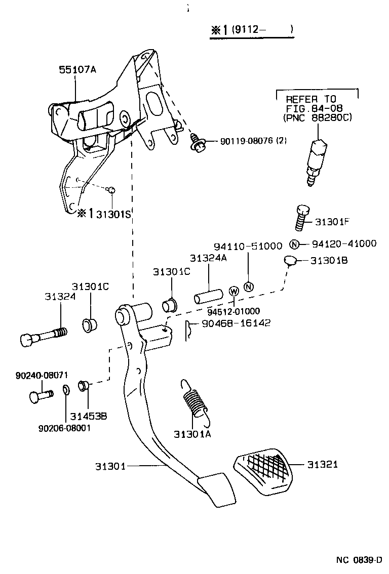 31310-17040 PEDAL SUB-ASSY, CLUTCH product image
