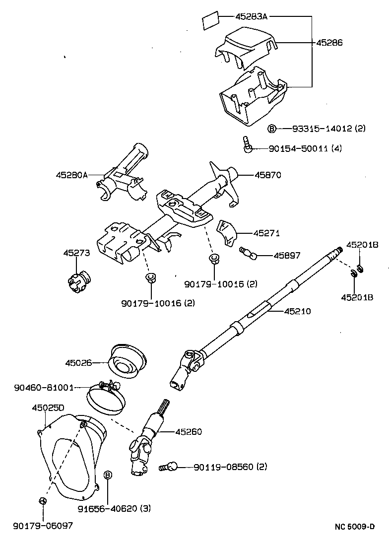 45025-20190 COVER SUB-ASSY, STEERING COLUMN HOLE, NO.1 product image