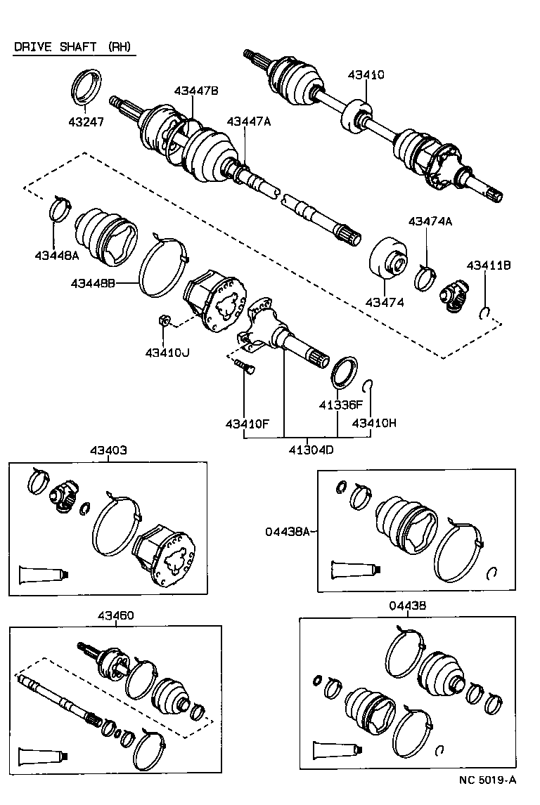 43410-20170 SHAFT ASSY, FRONT DRIVE, RH product image