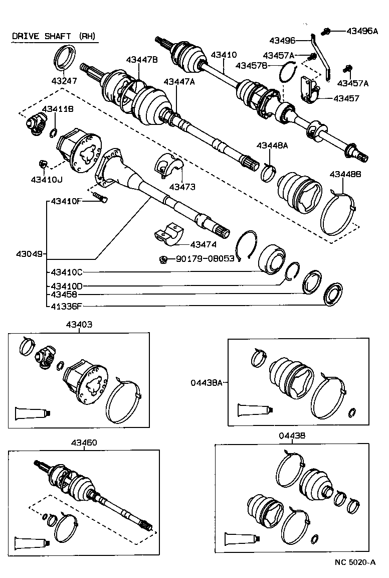 43410-20170 SHAFT ASSY, FRONT DRIVE, RH product image