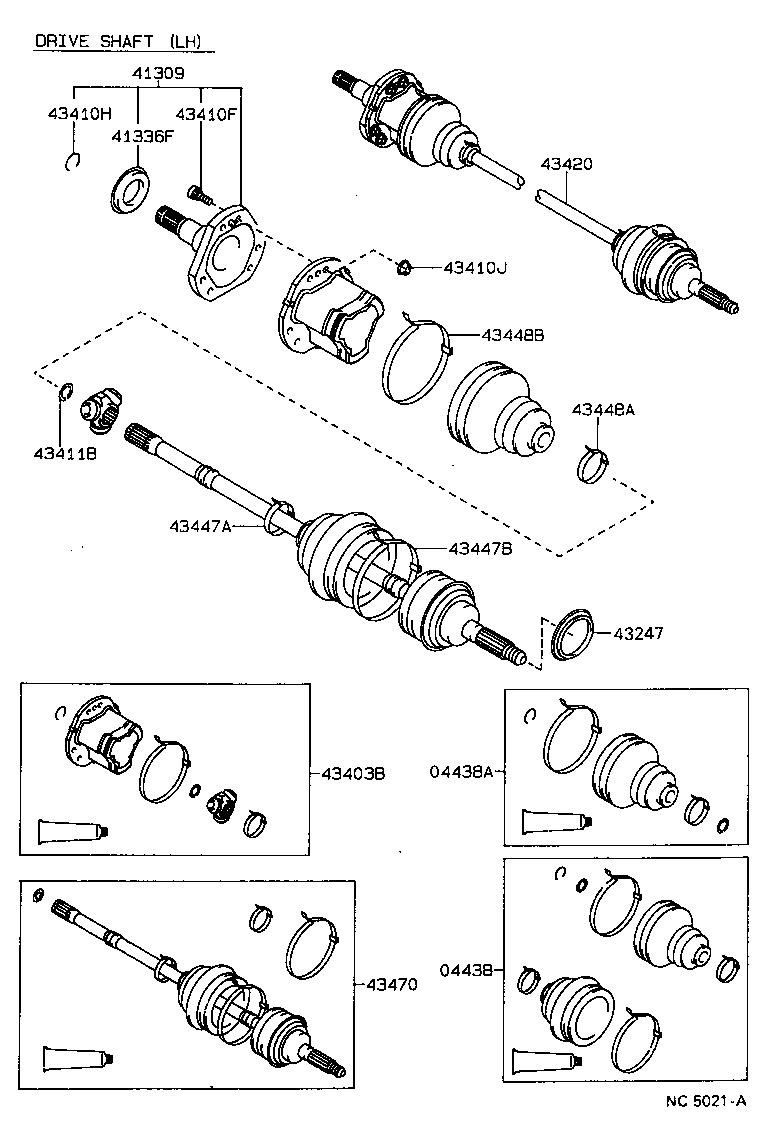 43410-20170 SHAFT ASSY, FRONT DRIVE, RH product image