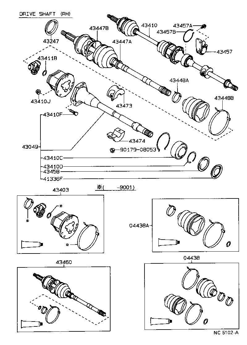 43403-32011 JOINT SET, FRONT AXLE INBOARD, RH product image