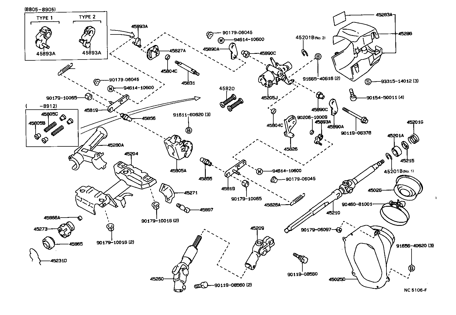 45260-20150 SHAFT ASSY, STEERING INTERMEDIATE, NO.2 product image