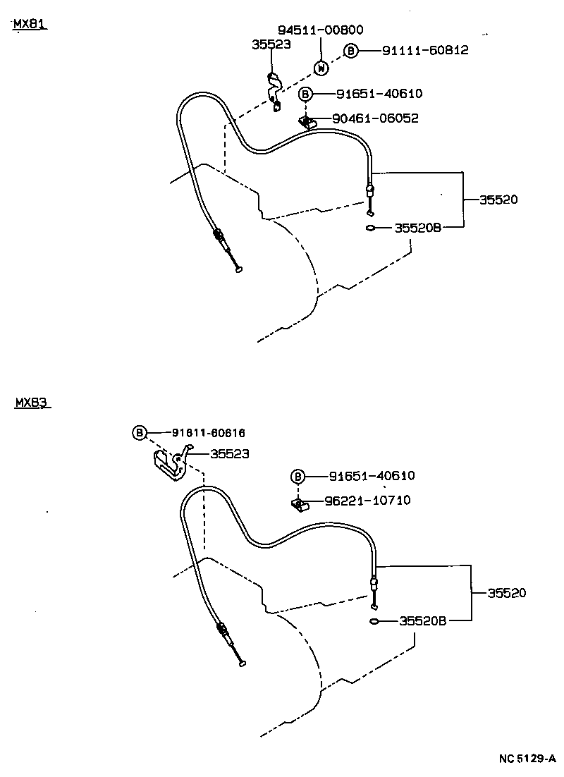 35520-22200 CABLE ASSY, THROTTLE product image