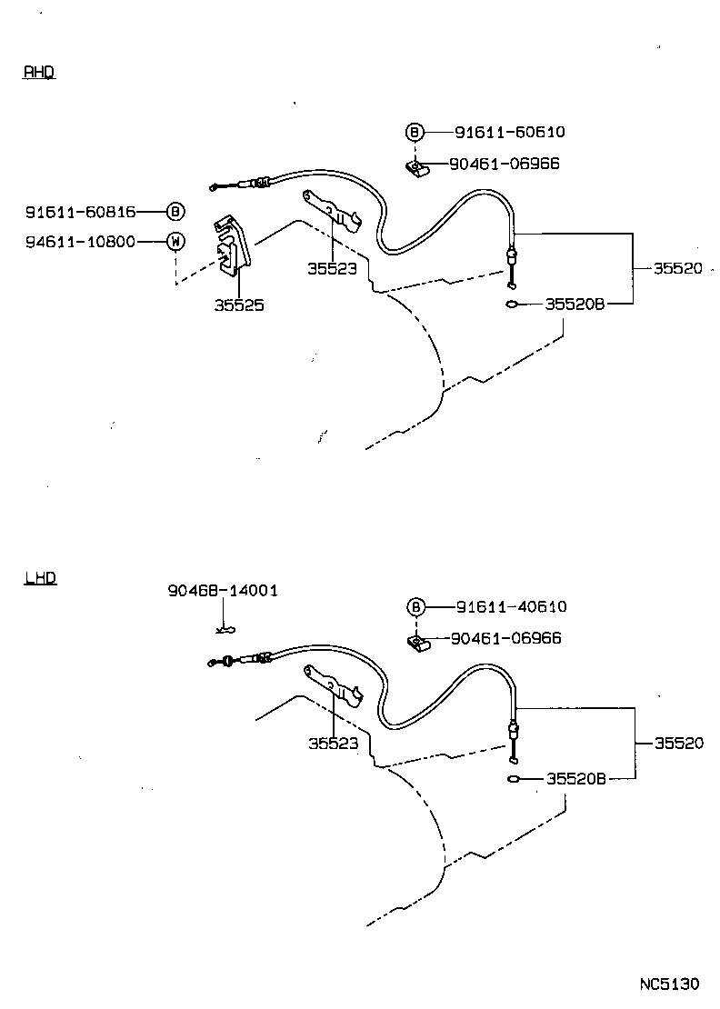 35520-22200 CABLE ASSY, THROTTLE product image