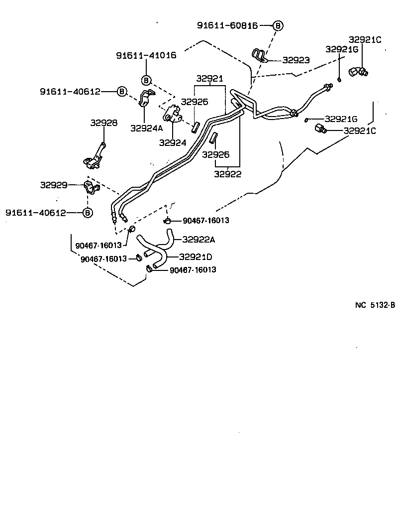 Toyota 32928-30090 CLAMP, FLEXIBLE HOSE, NO.1