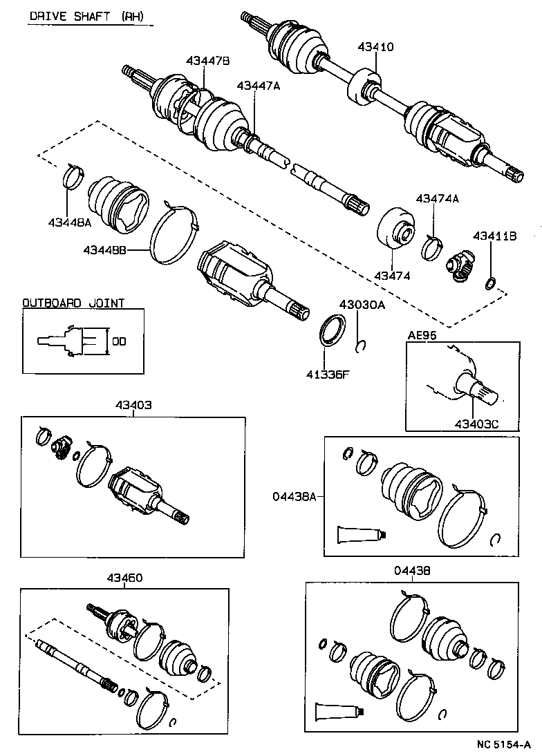 43460-19366 SHAFT ASSY, FRONT DRIVE OUTBOARD JOINT, RH product image