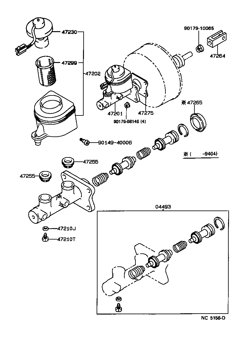 Toyota 04493-60280 CYLINDER KIT, BRAKE MASTER