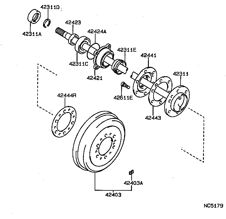 42431-35170 DRUM SUB-ASSY, REAR BRAKE product image