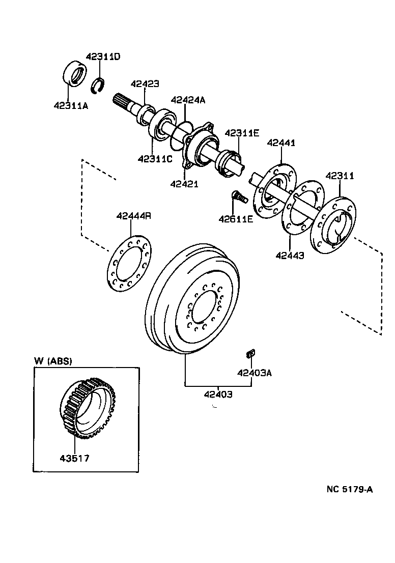 Toyota 42311-35190 SHAFT, REAR AXLE