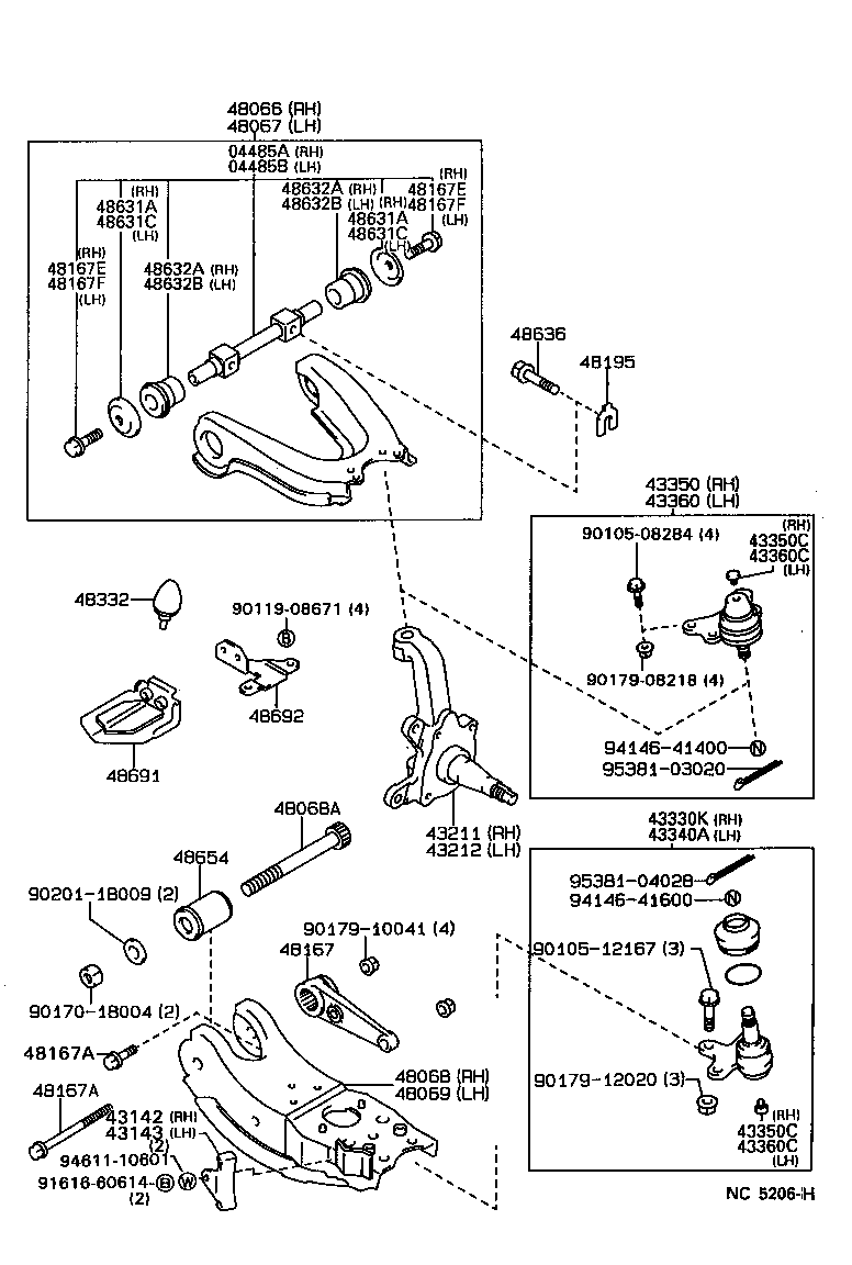 Toyota 48654-04010 BUSH, LOWER ARM