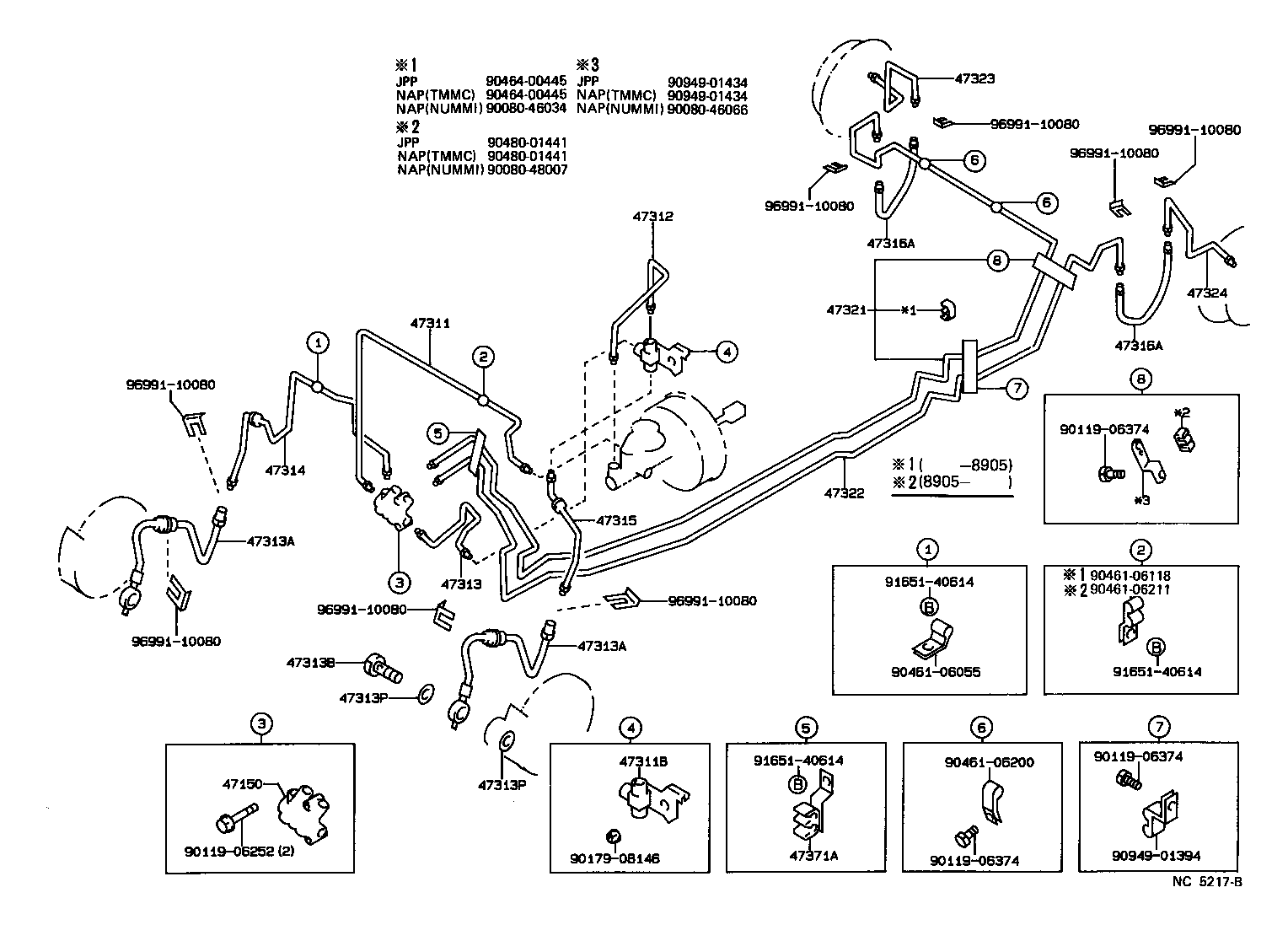 Toyota 47314-01020 TUBE, FRONT BRAKE, NO.4