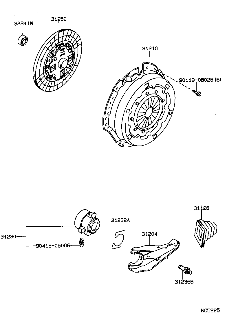31230-30150 BEARING ASSY, CLUTCH RELEASE product image
