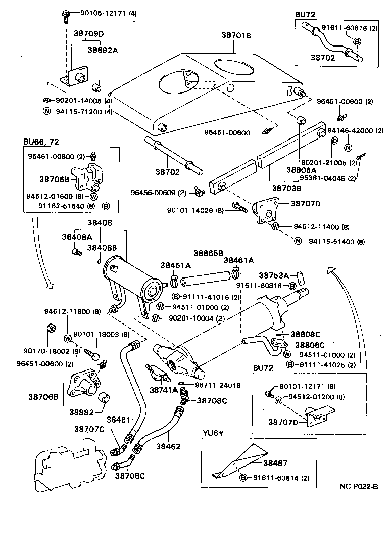 38462-93200 HOSE, POWER OIL PUMP DELIVERY product image