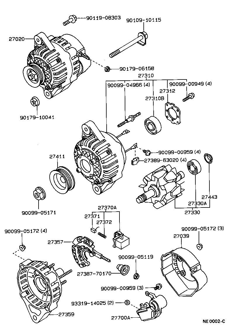 27020-64210 ALTERNATOR ASSY product image