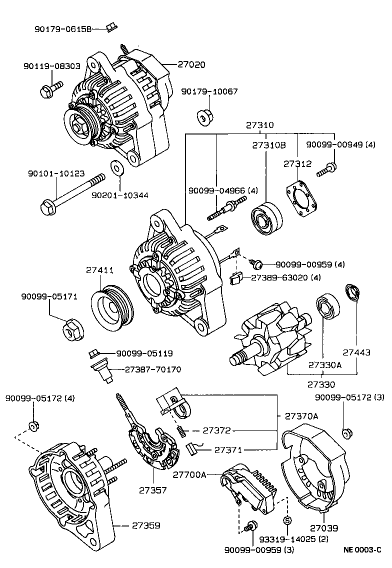 27020-64210 ALTERNATOR ASSY product image