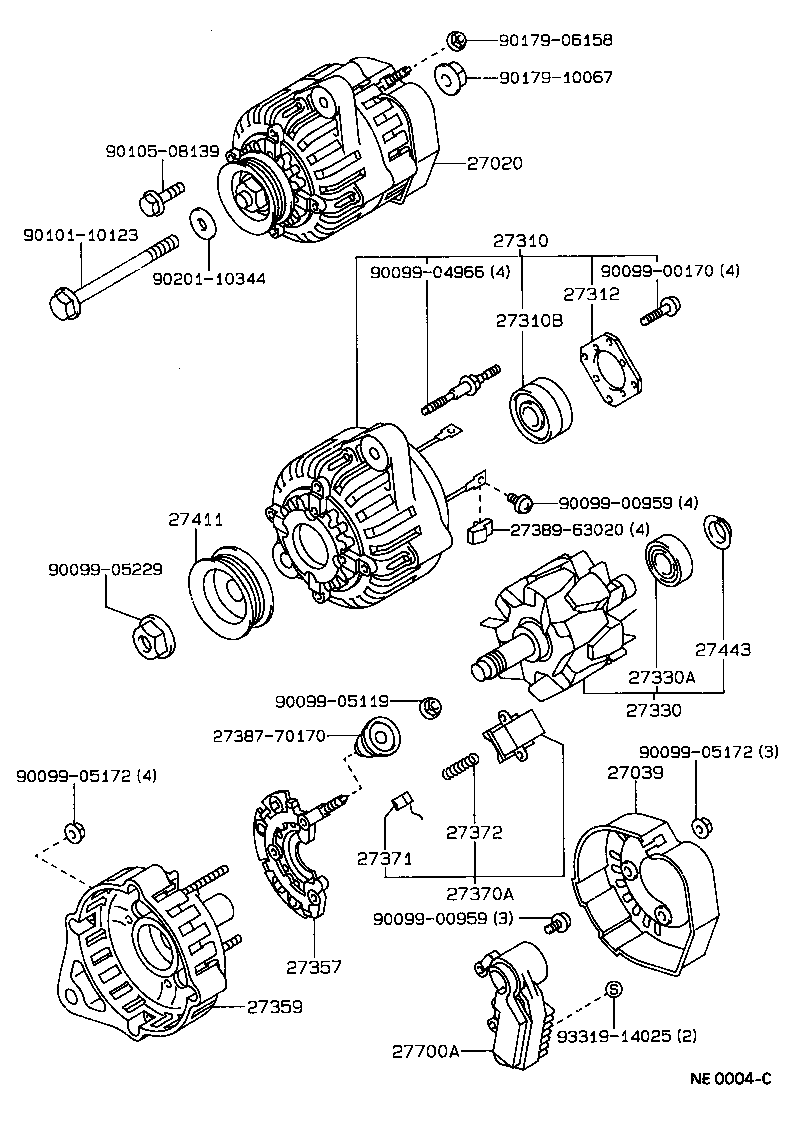 90099-10179 BEARING(FOR ALTERNATOR DRIVE END FRAME) product image