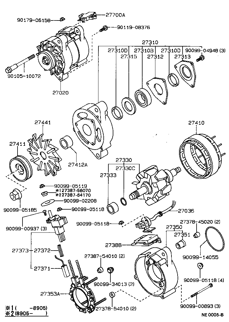 27020-64210 ALTERNATOR ASSY product image
