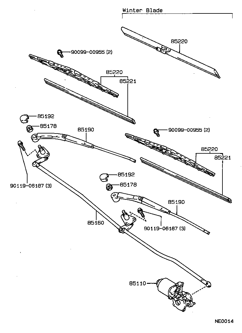 85110-12682 MOTOR ASSY, WINDSHIELD WIPER product image