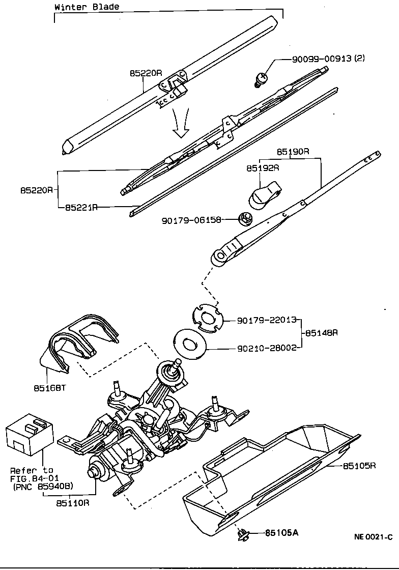 85190-1A030 ARM ASSY, REAR WIPER product image
