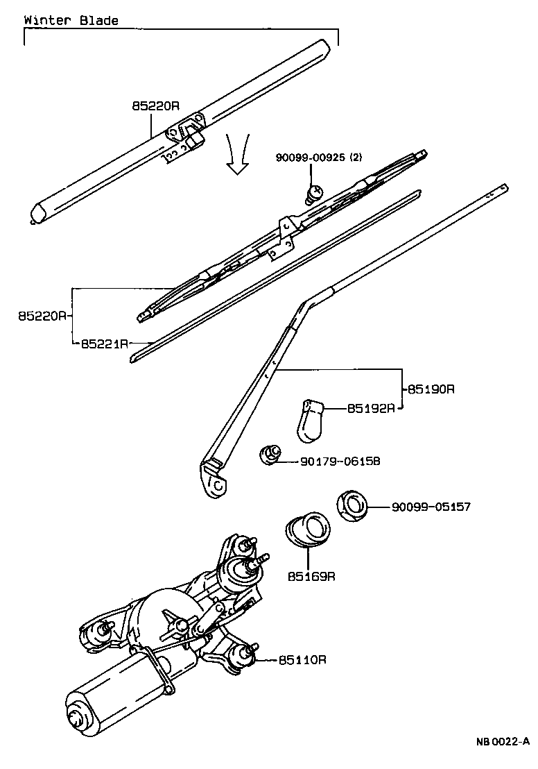 85220-22630 BLADE ASSY, REAR WIPER product image
