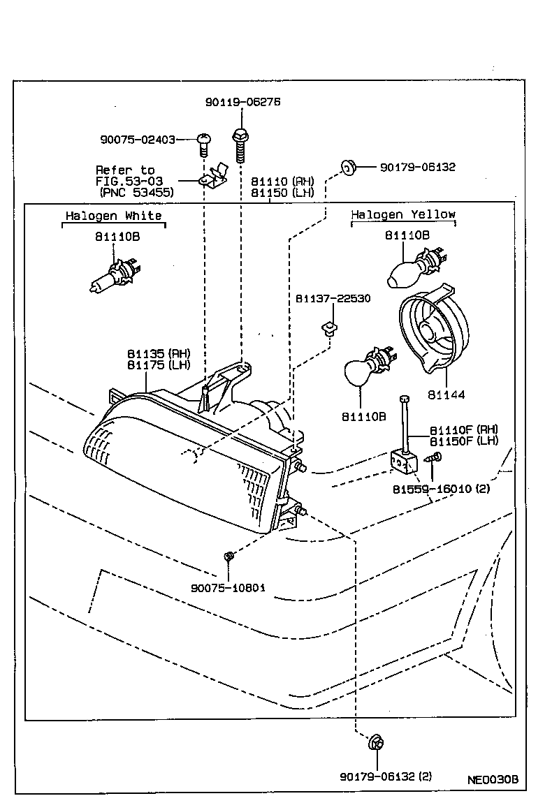 81111-13100 RING, SEALED BEAM RETAINING, NO.1 RH product image