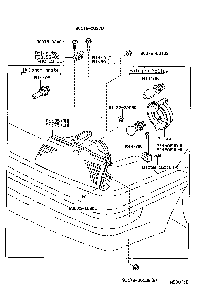 81111-13100 RING, SEALED BEAM RETAINING, NO.1 RH product image