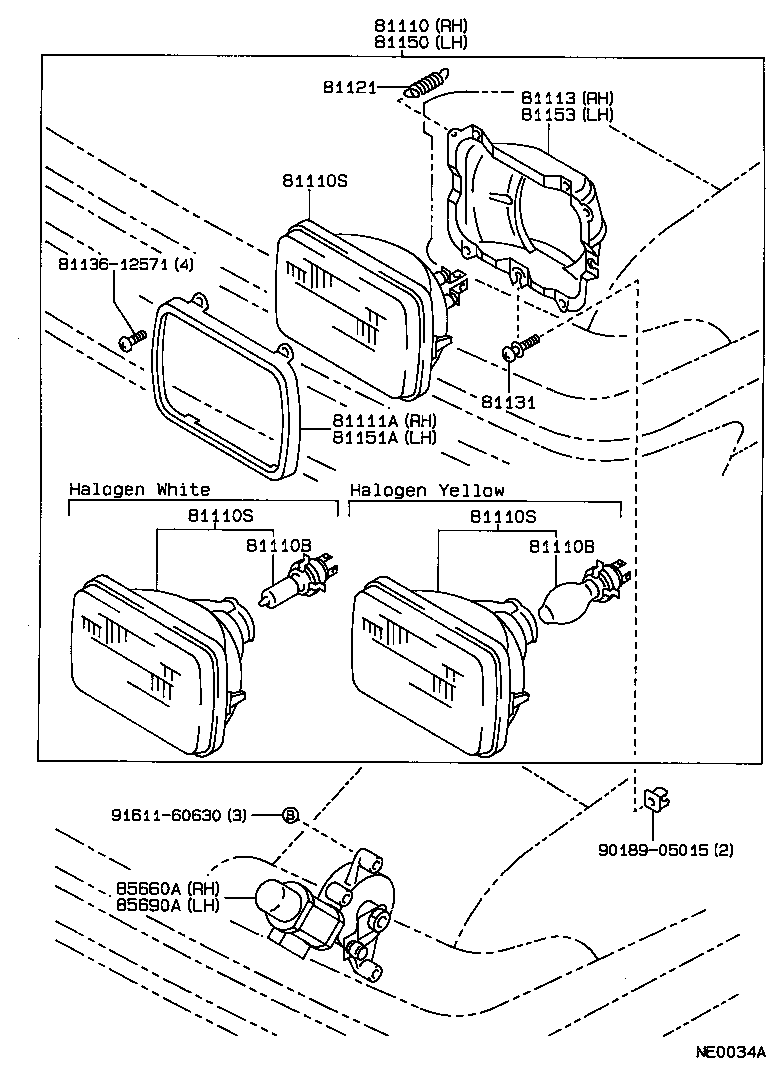 90981-04032 SEALED BEAM UNIT, NO.1 product image