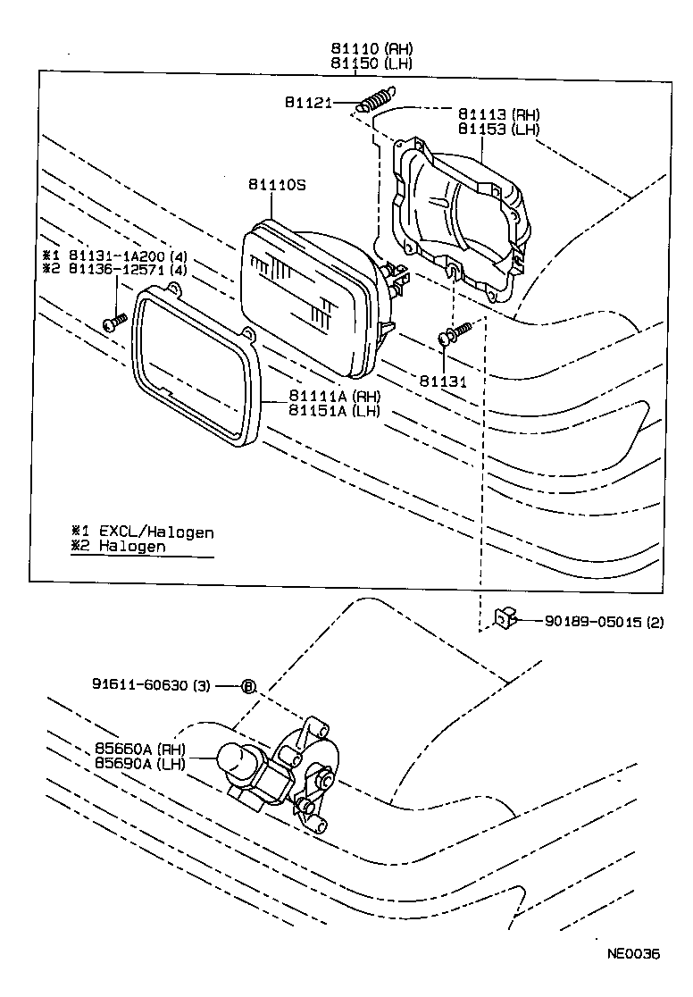 81111-14710 RING, SEALED BEAM RETAINING, NO.1 RH product image