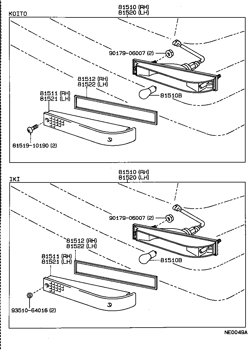 81510-80050 LAMP ASSY, FRONT TURN SIGNAL, RH product image