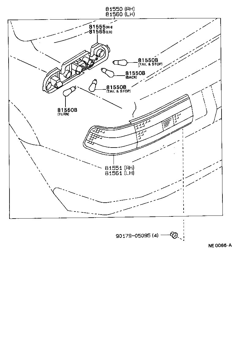 81565-1A570 SOCKET & WIRE SUB-ASSY, REAR COMBINATION LAMP, LH product image