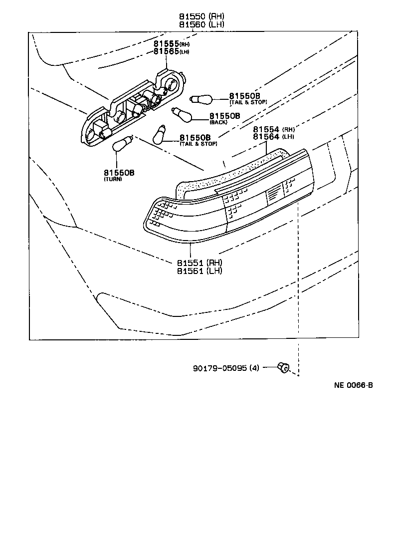 Toyota 81550-1A500 LAMP ASSY, REAR COMBINATION, RH