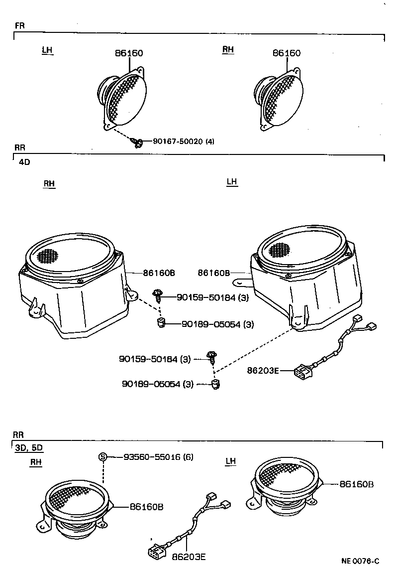 86205-12010 WIRE, STEREO COMPONENT SPEAKER, NO.1 product image