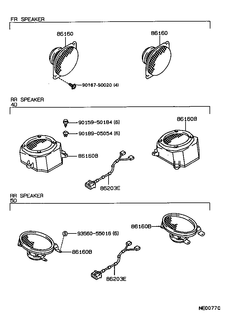 86160-12240 SPEAKER ASSY, REAR product image