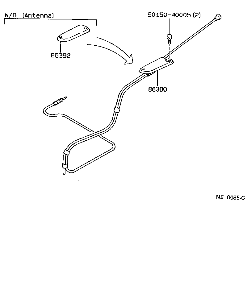 Toyota 86300-12290 ANTENNA ASSY, W/HOLDER