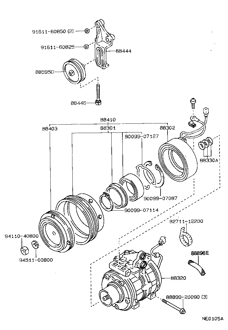 88320-12840 COMPRESSOR ASSY, COOLER product image