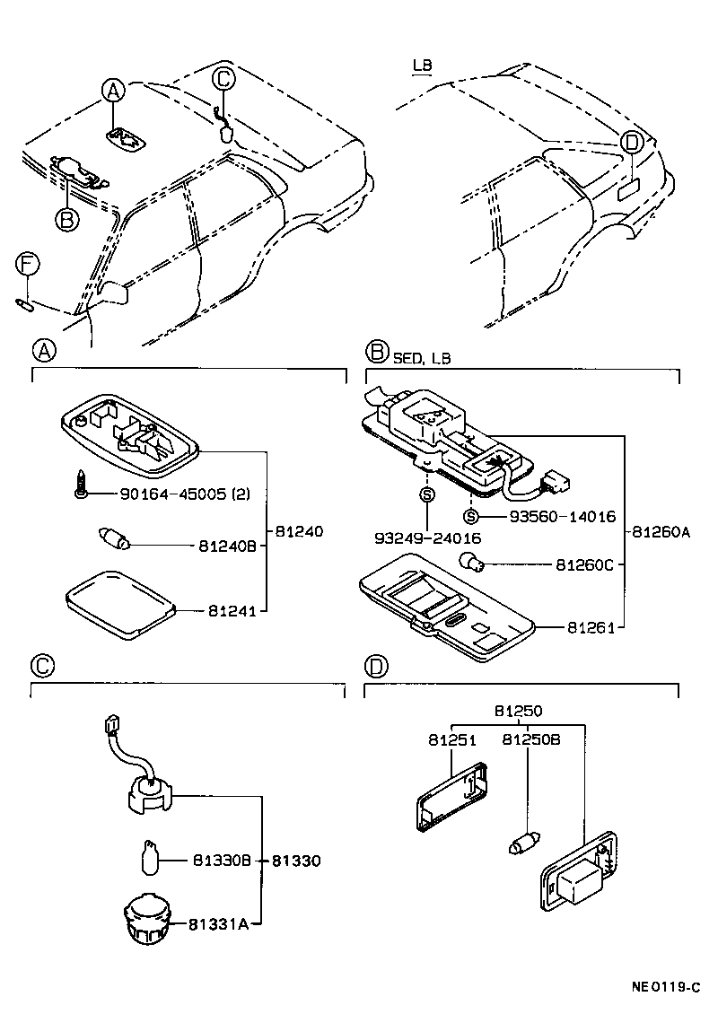 81260-16040 LAMP ASSY, MAP product image