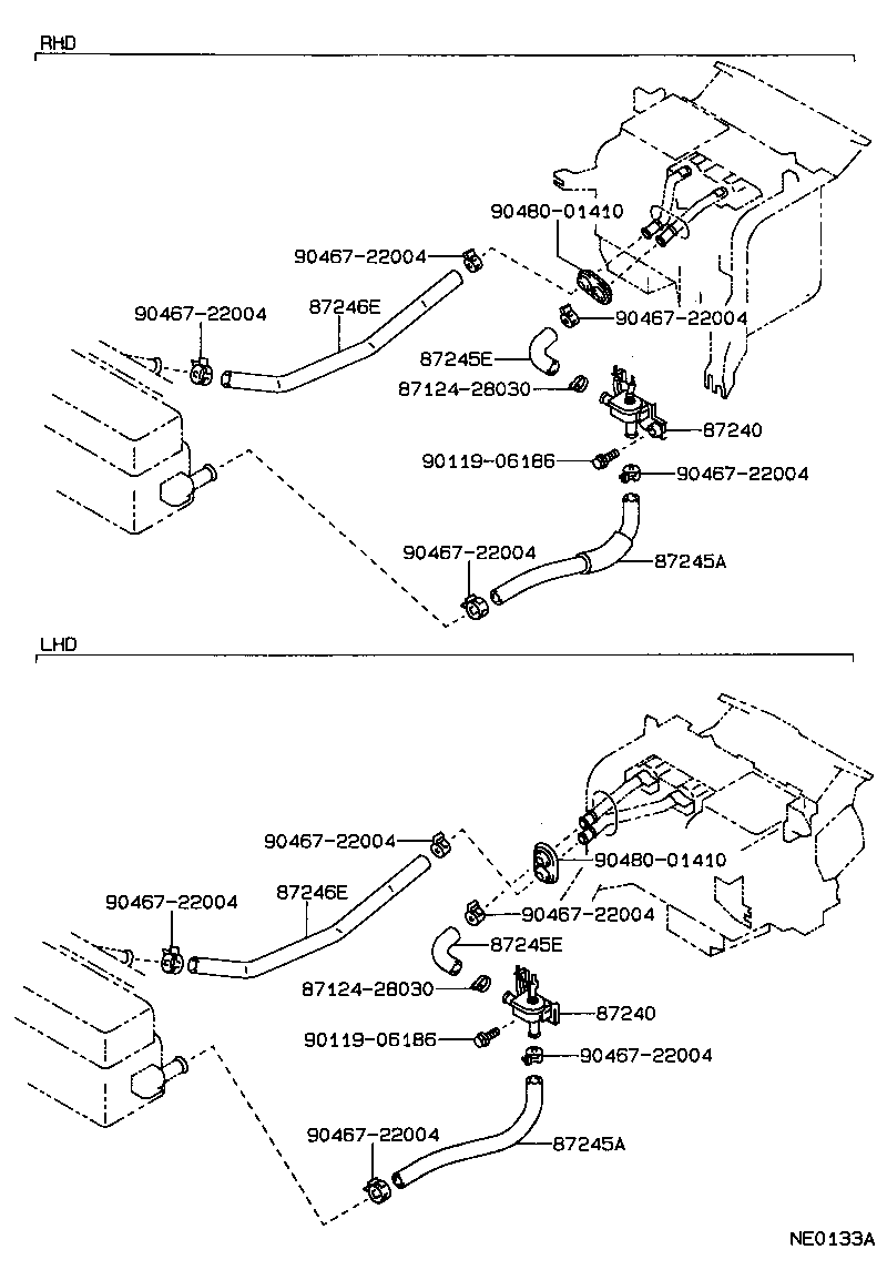 87240-12230 VALVE ASSY, HEATER WATER product image