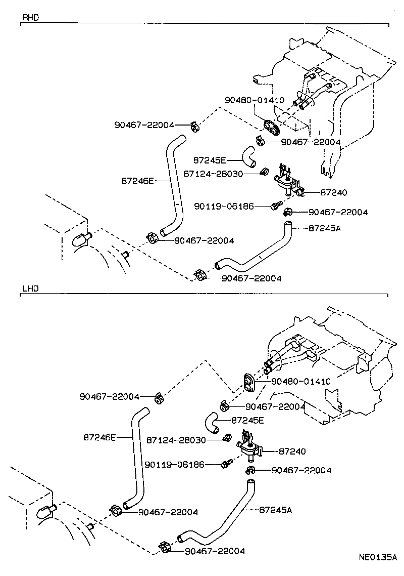 87240-12230 VALVE ASSY, HEATER WATER product image