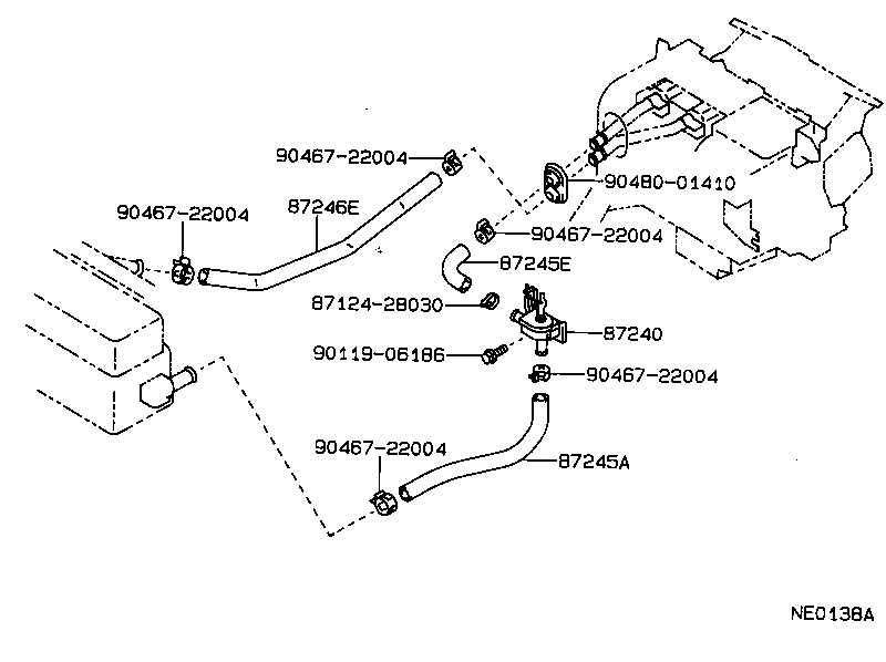 Toyota 87245-1A310 HOSE, HEATER WATER, INLET E