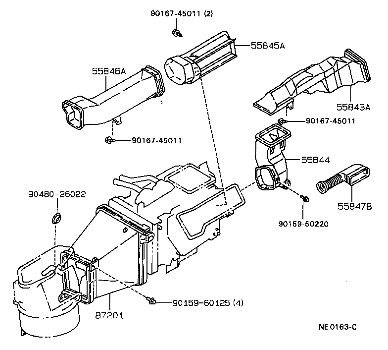 55844-12210 DUCT, HEATER TO REGISTER, NO.2 product image