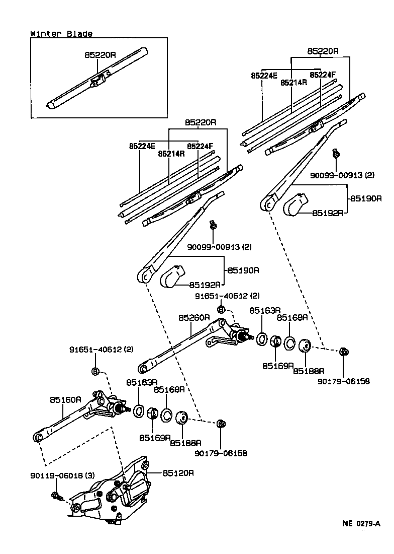 85241-31010 ARM ASSY, REAR WIPER product image