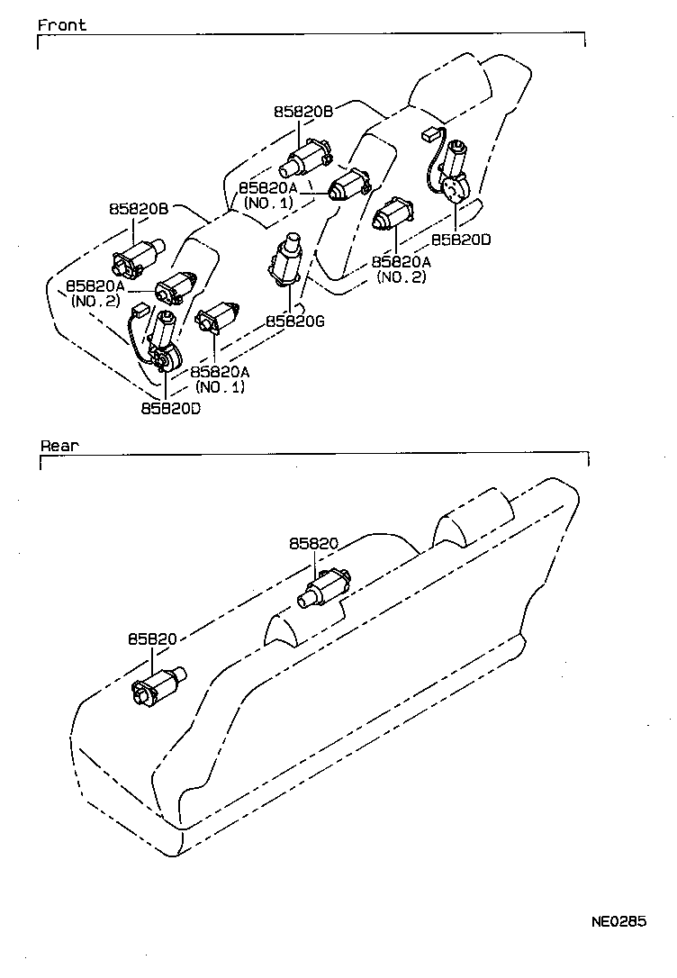 85801-30031 MOTOR ASSY, POWER SEAT (FOR FRONT RECLINING) product image