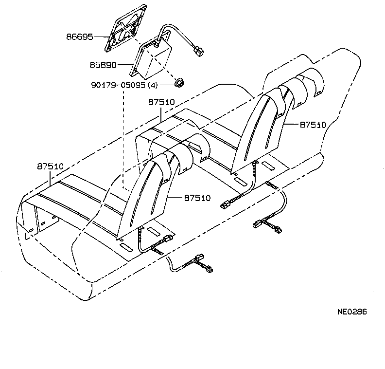 85801-30031 MOTOR ASSY, POWER SEAT (FOR FRONT RECLINING) product image
