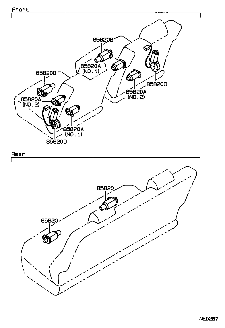 85820-22010 MOTOR ASSY, POWER SEAT (FOR REAR) product image
